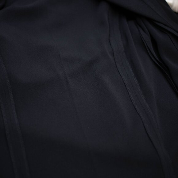 Misook Petite XS Black Knit Skirt Suit 2 Pc One Button Blazer Goth Minimalist - Picture 8 of 16